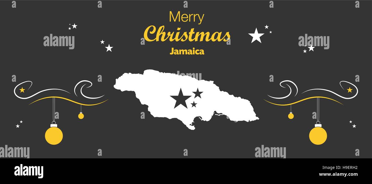 Merry Christmas illustration theme with map of Jamaica Stock Vector ...