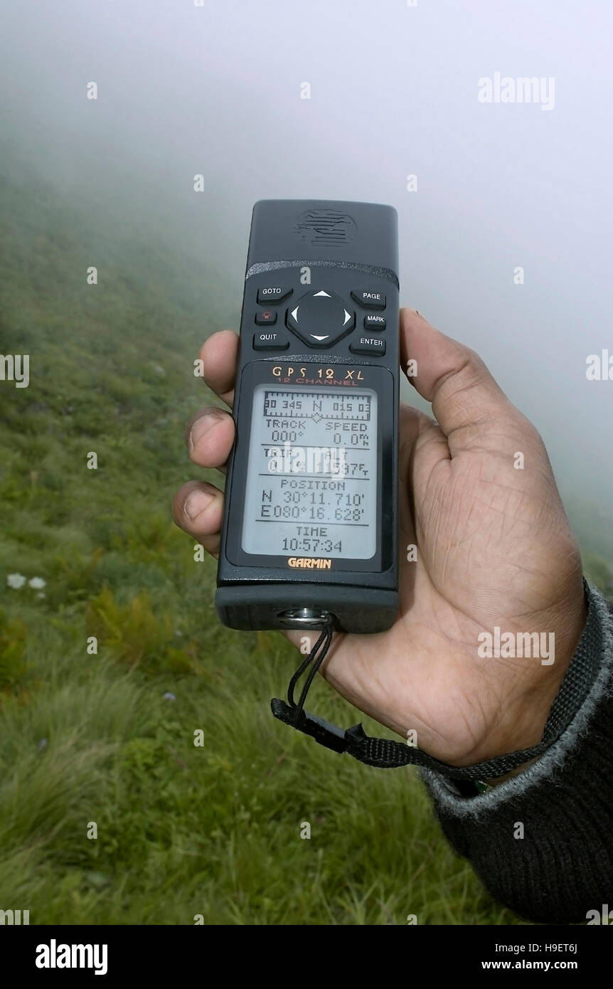 GPS coordinates of Himalaya. Stock Photo