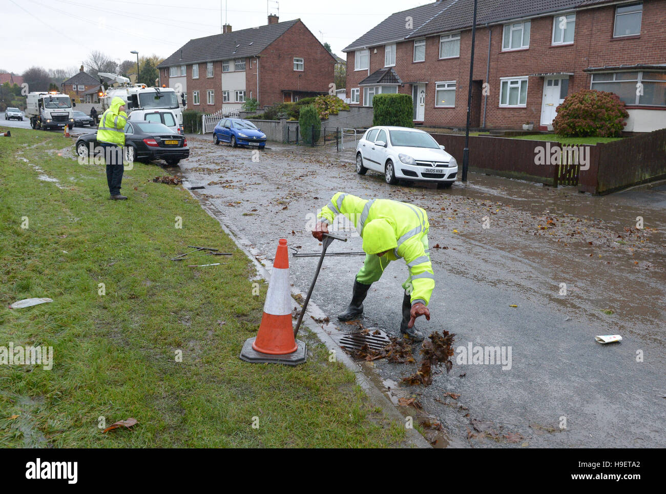 The clean up begins in Whitchurch Lane, Bristol, after heavy rain ...