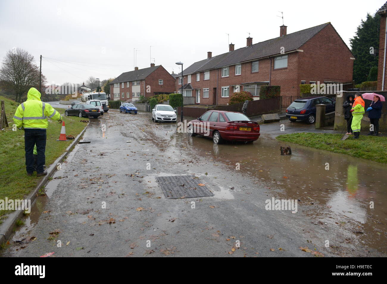 The clean up begins in Whitchurch Lane, Bristol, after heavy rain ...