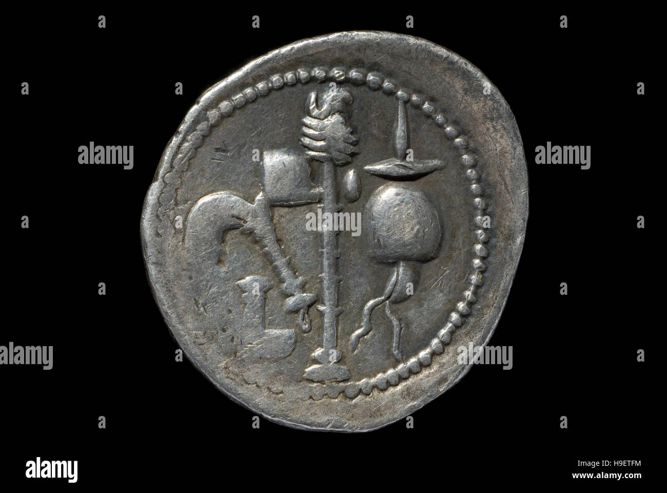 Roman coin of Julius Caesar Stock Photo