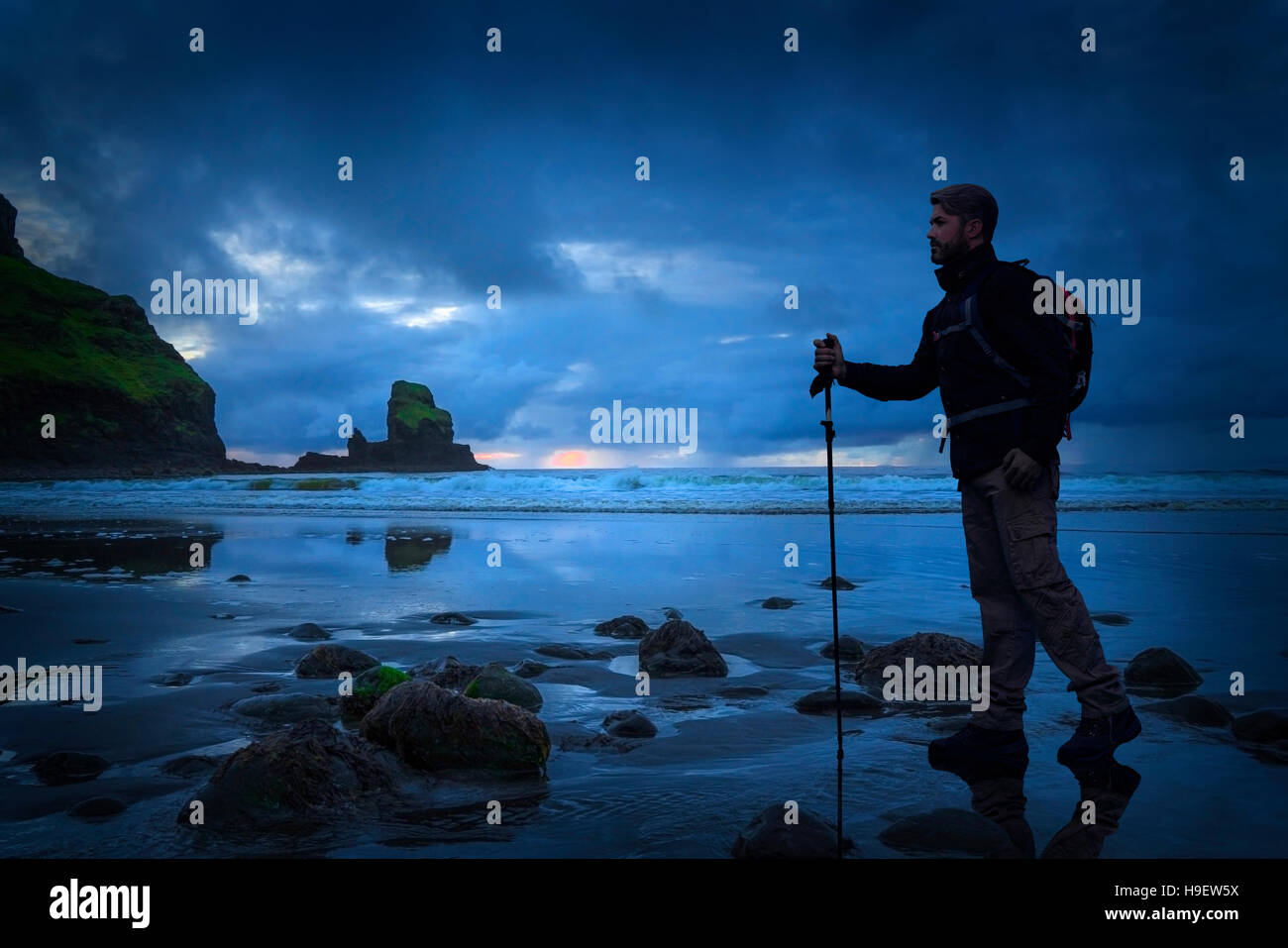 Hiker on beach hi-res stock photography and images - Alamy