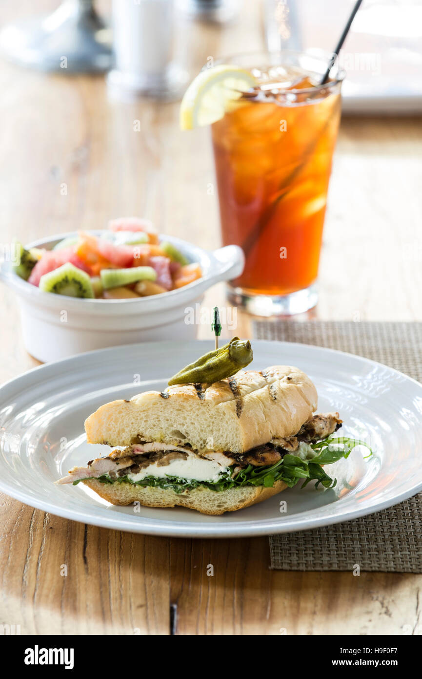 Chicken mozzarella sandwich Stock Photo Alamy