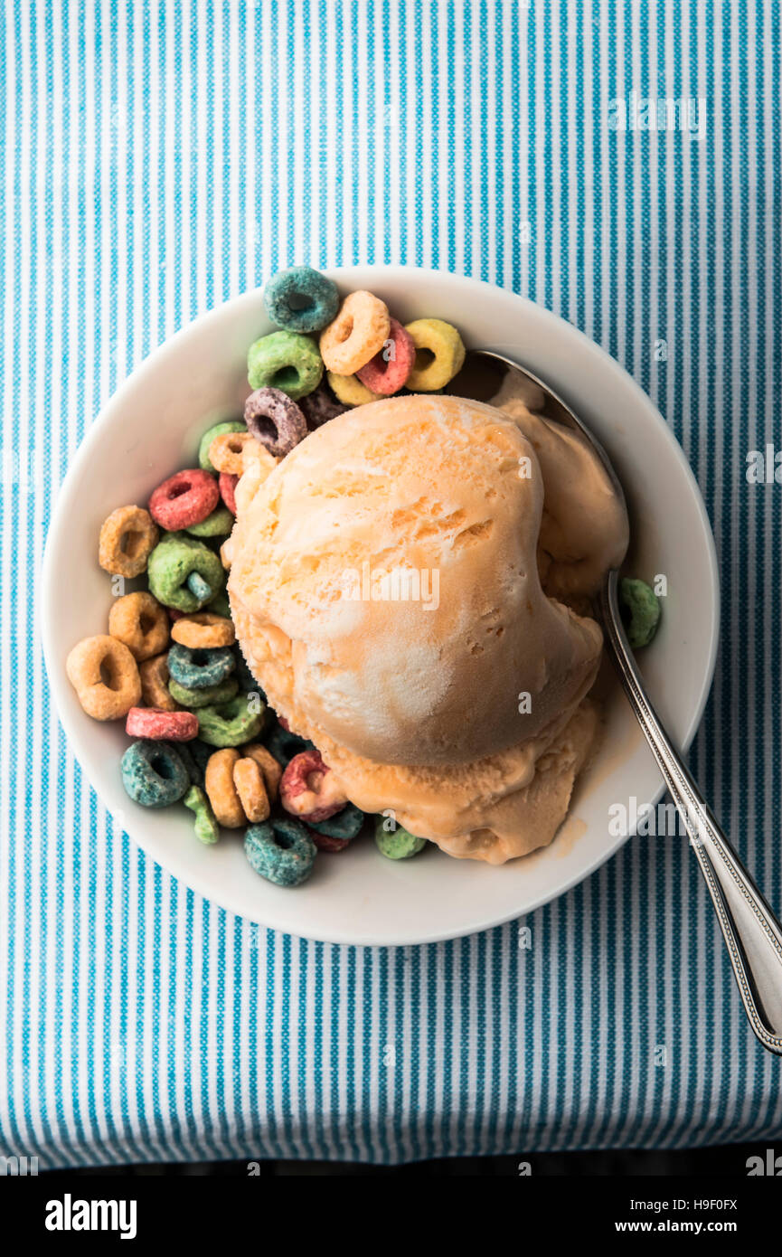 Ice cream in bowl with cereal Stock Photo Alamy