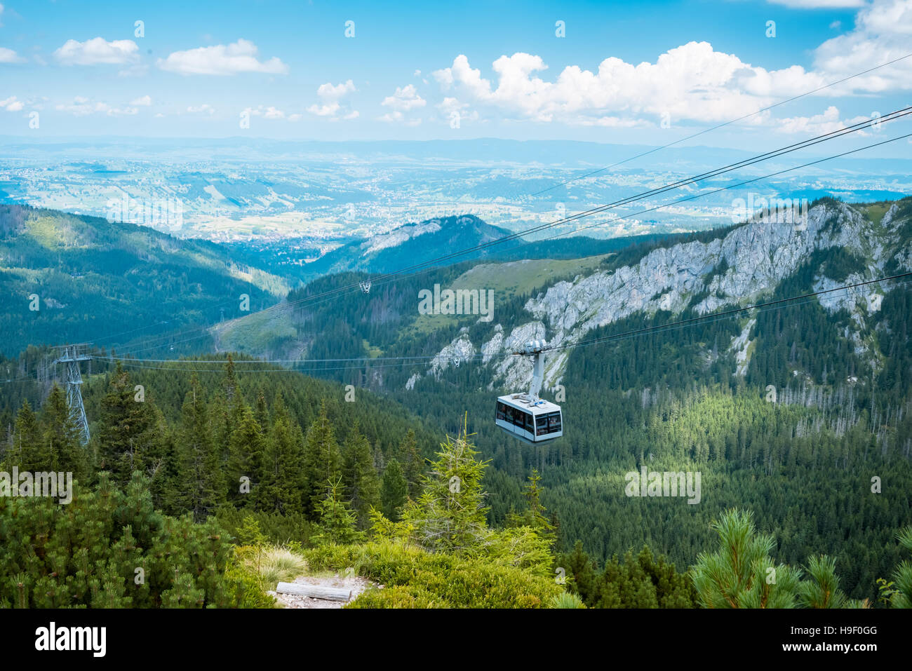 Mountain cableway in poland Tatras, Zakopane Stock Photo
