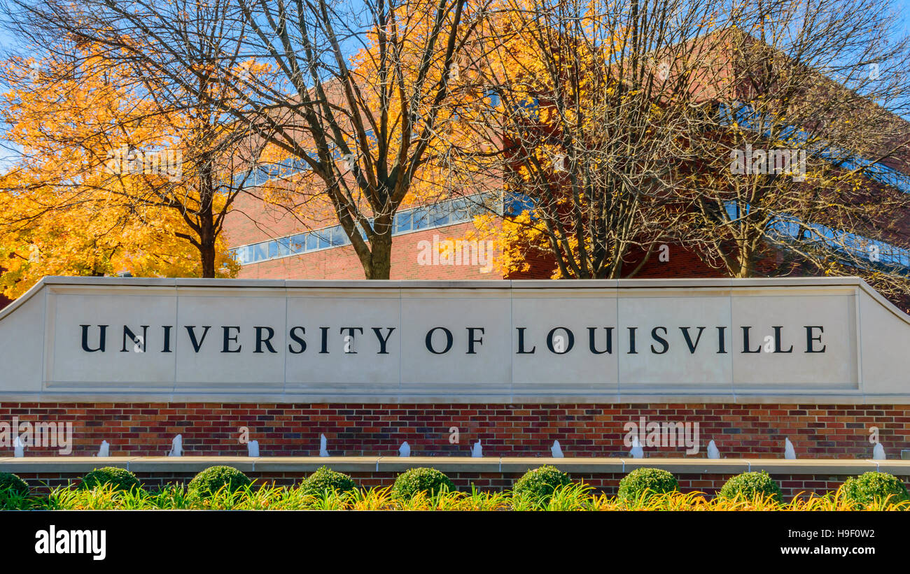 LOUISVILLE, KY, USA - NOV. 20, 2016: The University of Louisville (UofL) is a public university in Louisville, Kentucky. The University of Louisville Stock Photo