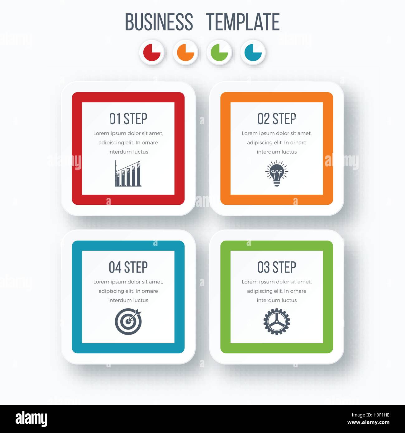 Infographics template four options with square Stock Vector Image & Art ...