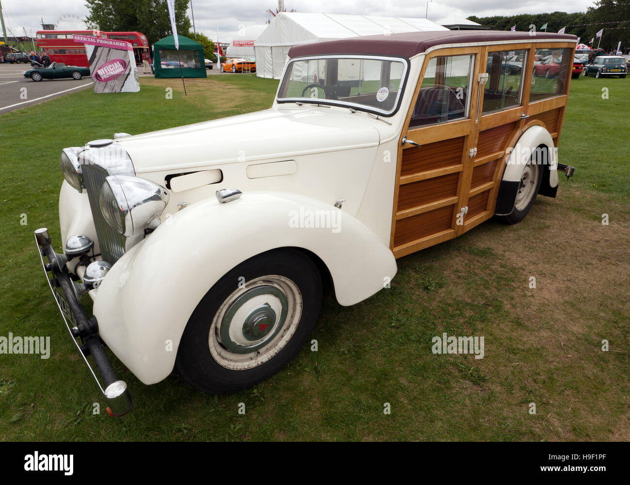 A rare  coach built, Alvis TA14  Shooting Brake from the 1940's, on display at the Silverstone Classic 2016 Stock Photo