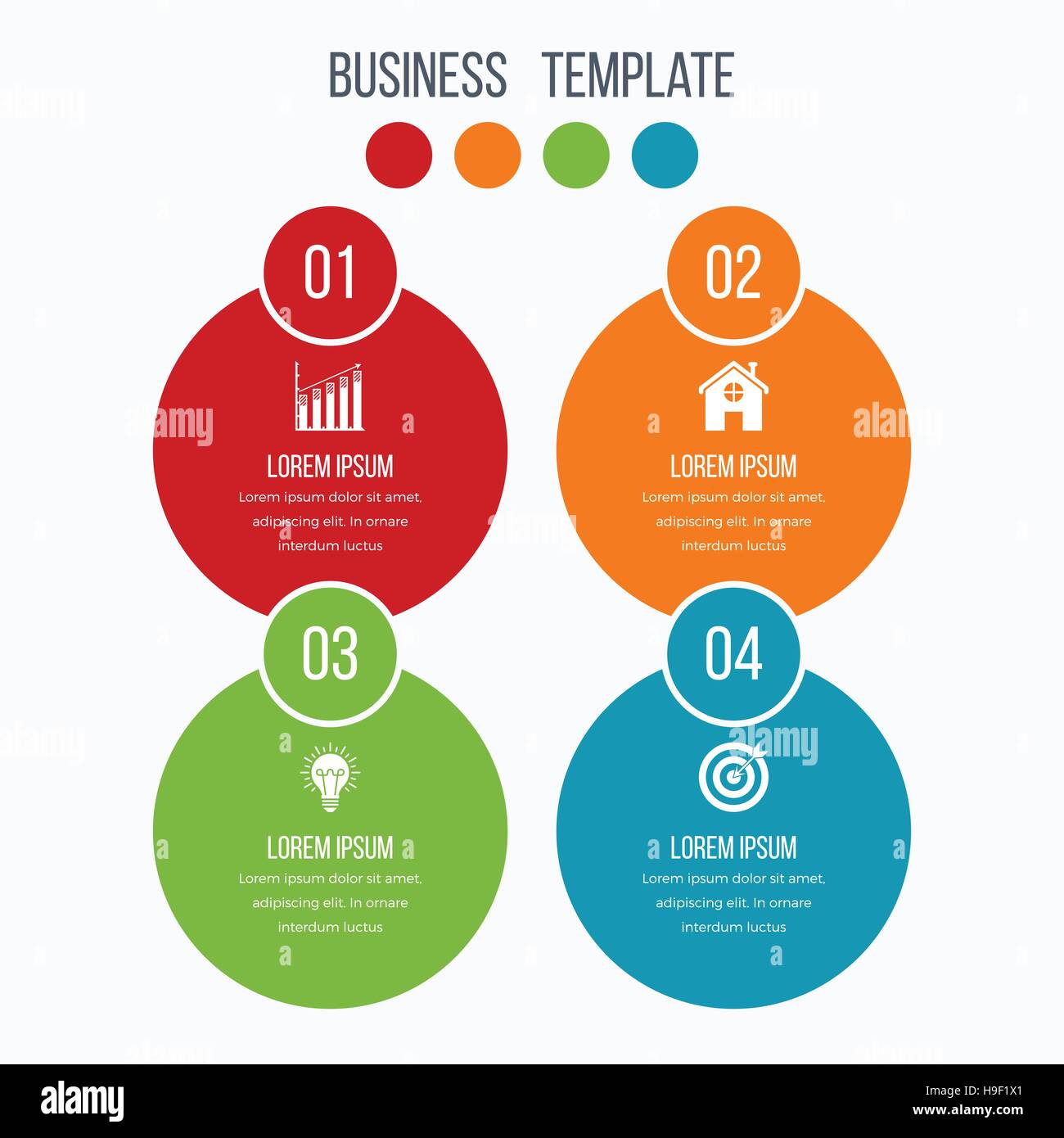 Infographics template four options with circle Stock Vector Image & Art ...