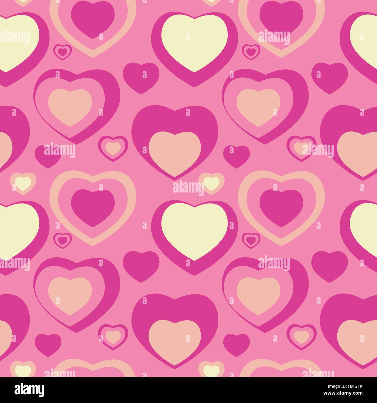 Heart Love Seamless Pattern Background Vector Illustration Stock Vector ...