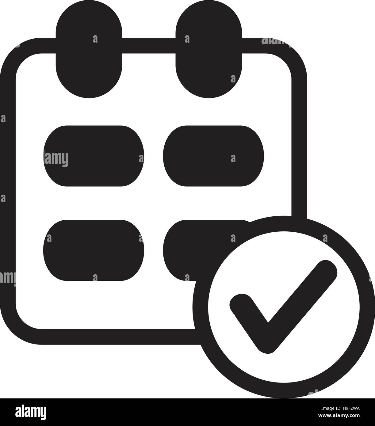 calendar ok Icon Black Stock Vector Image & Art Alamy