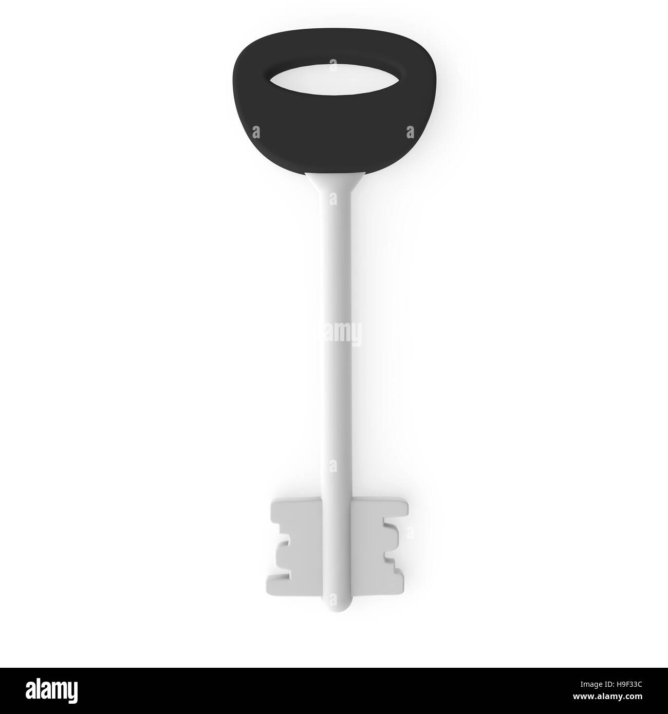 Sample. White big door key. Isolated background Stock Photo Alamy
