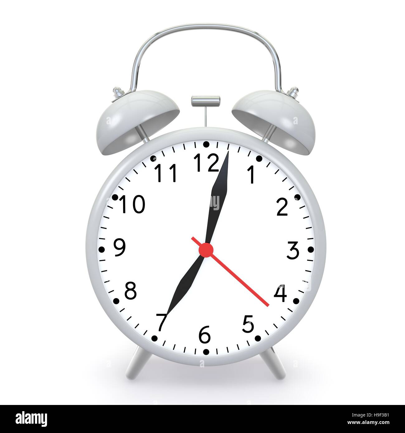 Old alarm clock grey on white isolated background Stock Photo Alamy