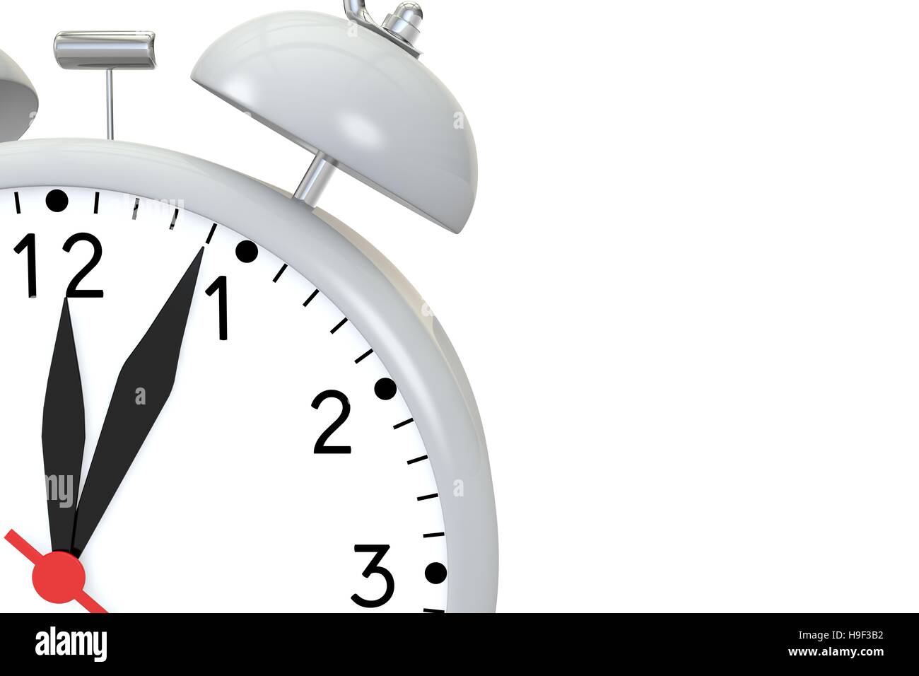 Old alarm clock grey on white isolated background Stock Photo Alamy