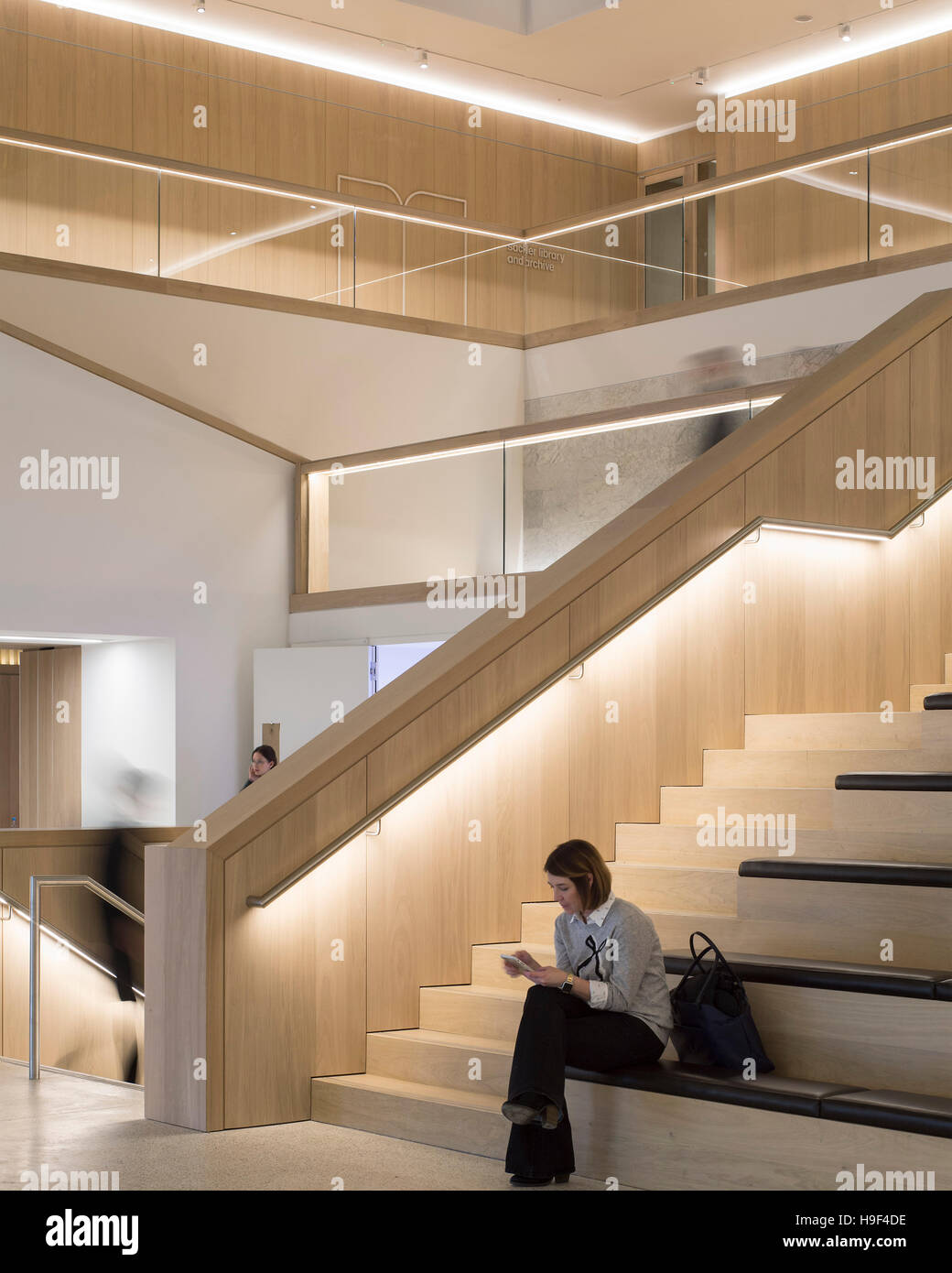 Detail view of stairs. Design Museum, London, United Kingdom. Architect:  john pawson, 2016 Stock Photo - Alamy