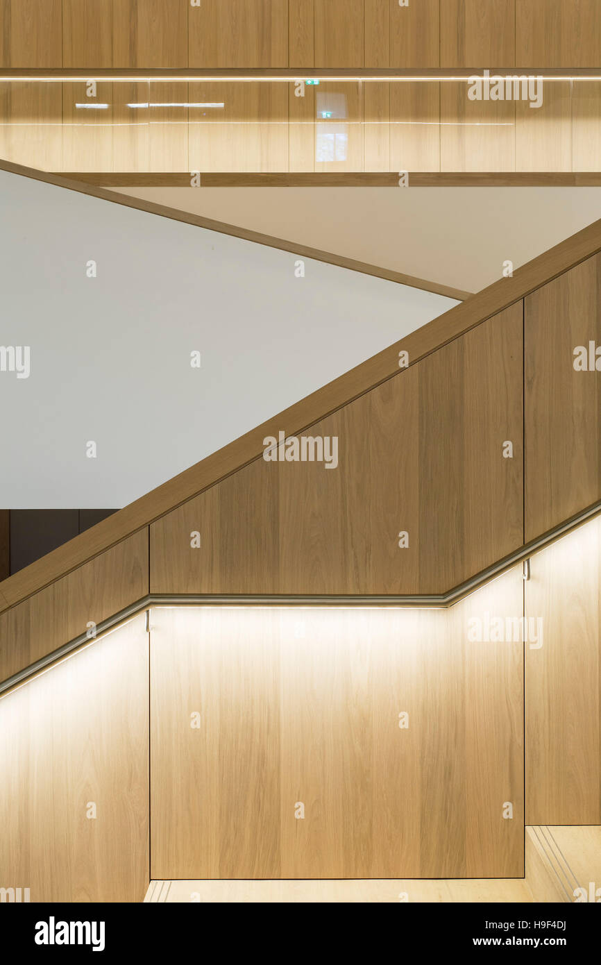 Detail of stair balustrade. Design Museum, London, United Kingdom