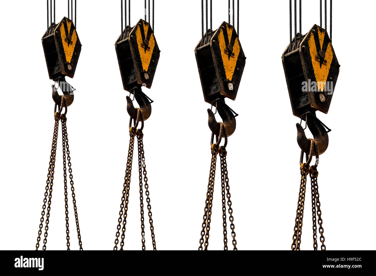 Crane hook and chain isolated on white background Stock Photo Alamy