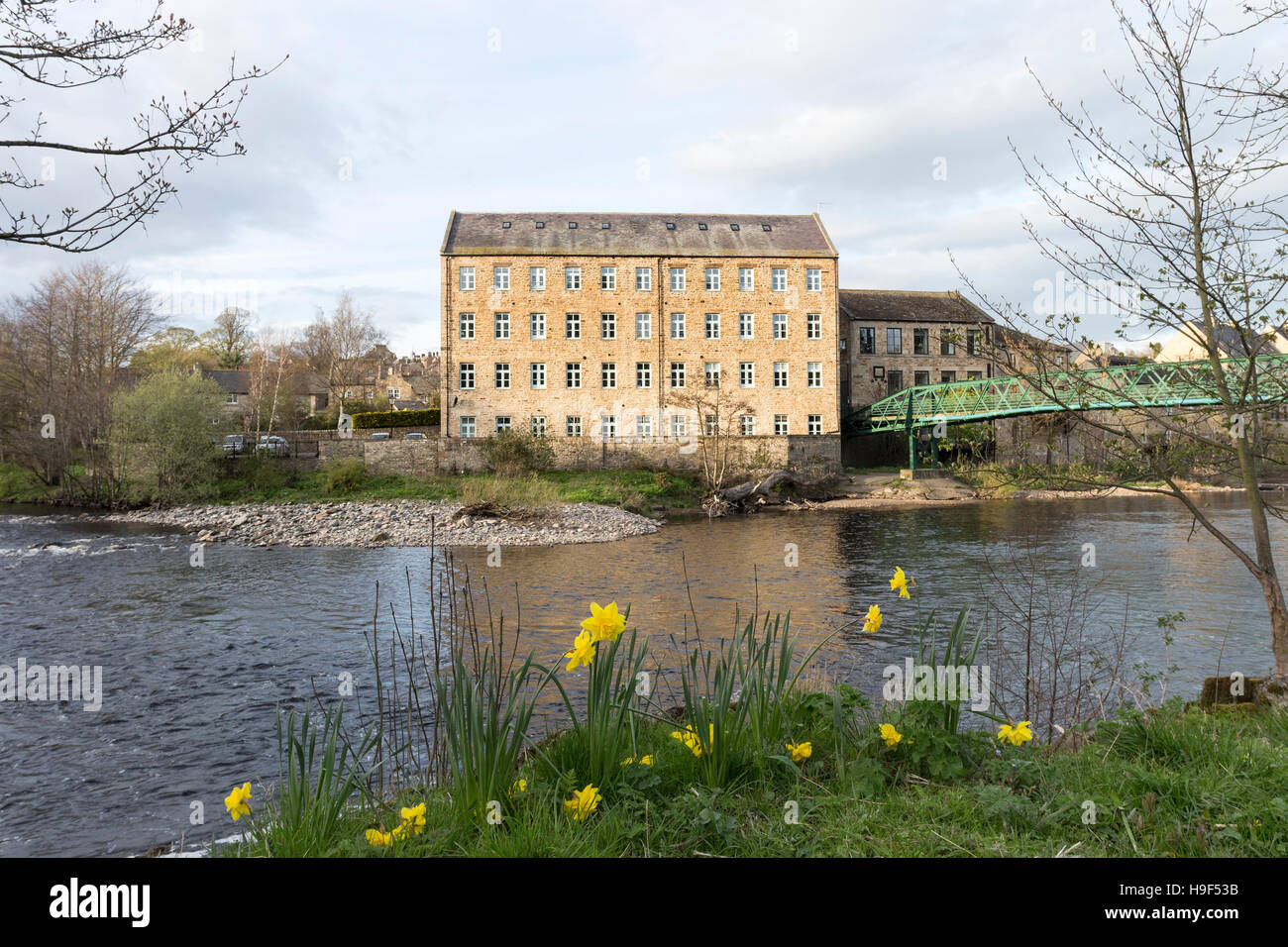 Thorngate Mill and the Green Bridge, Barnard Castle, Teesdale, County