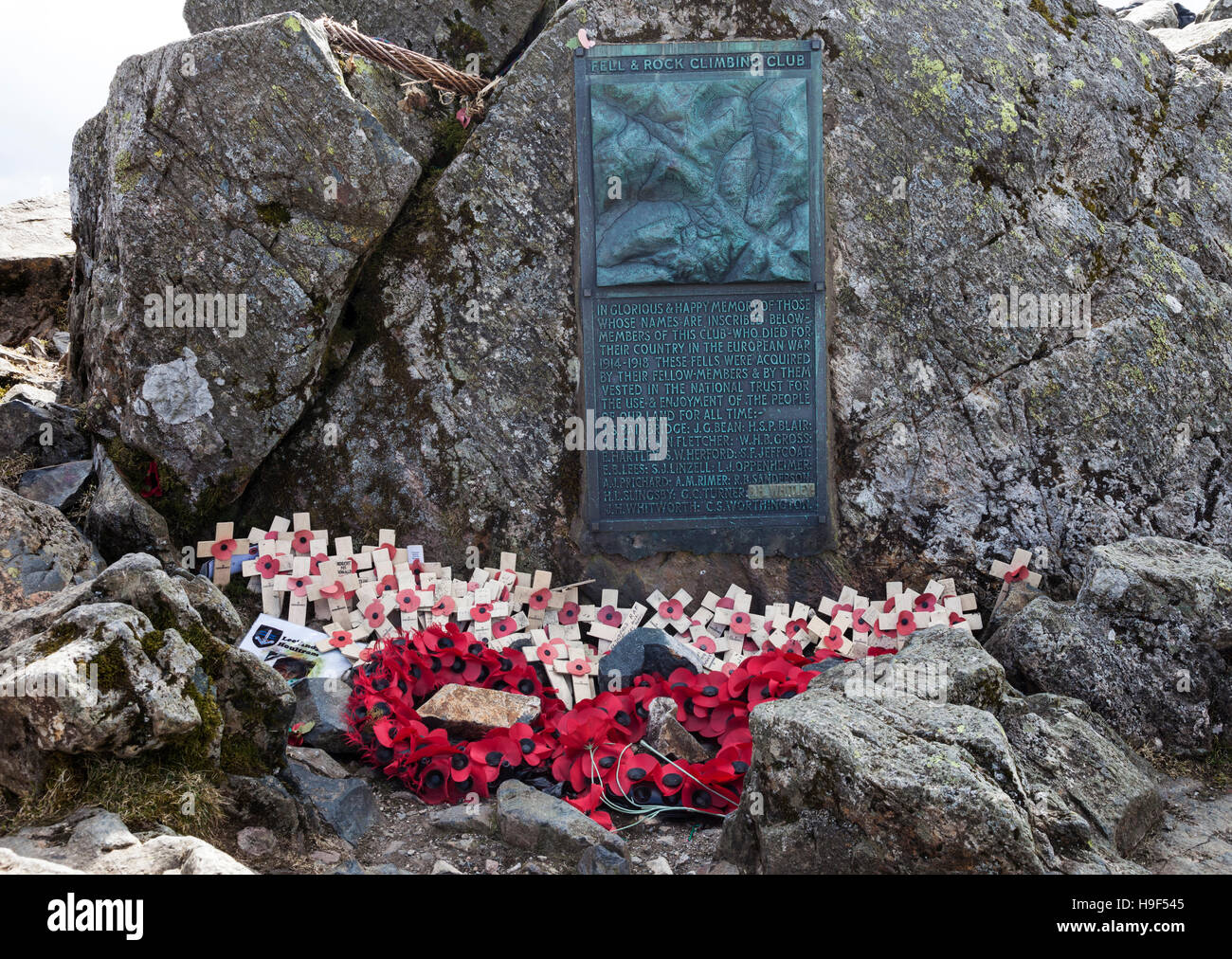 Fell and rock climbing club memorial great gable lake district
