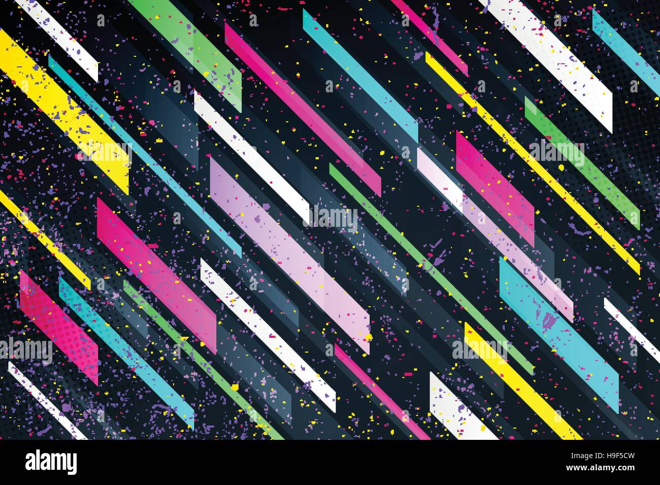 abstract colorful stripes over black background. vector geometric
