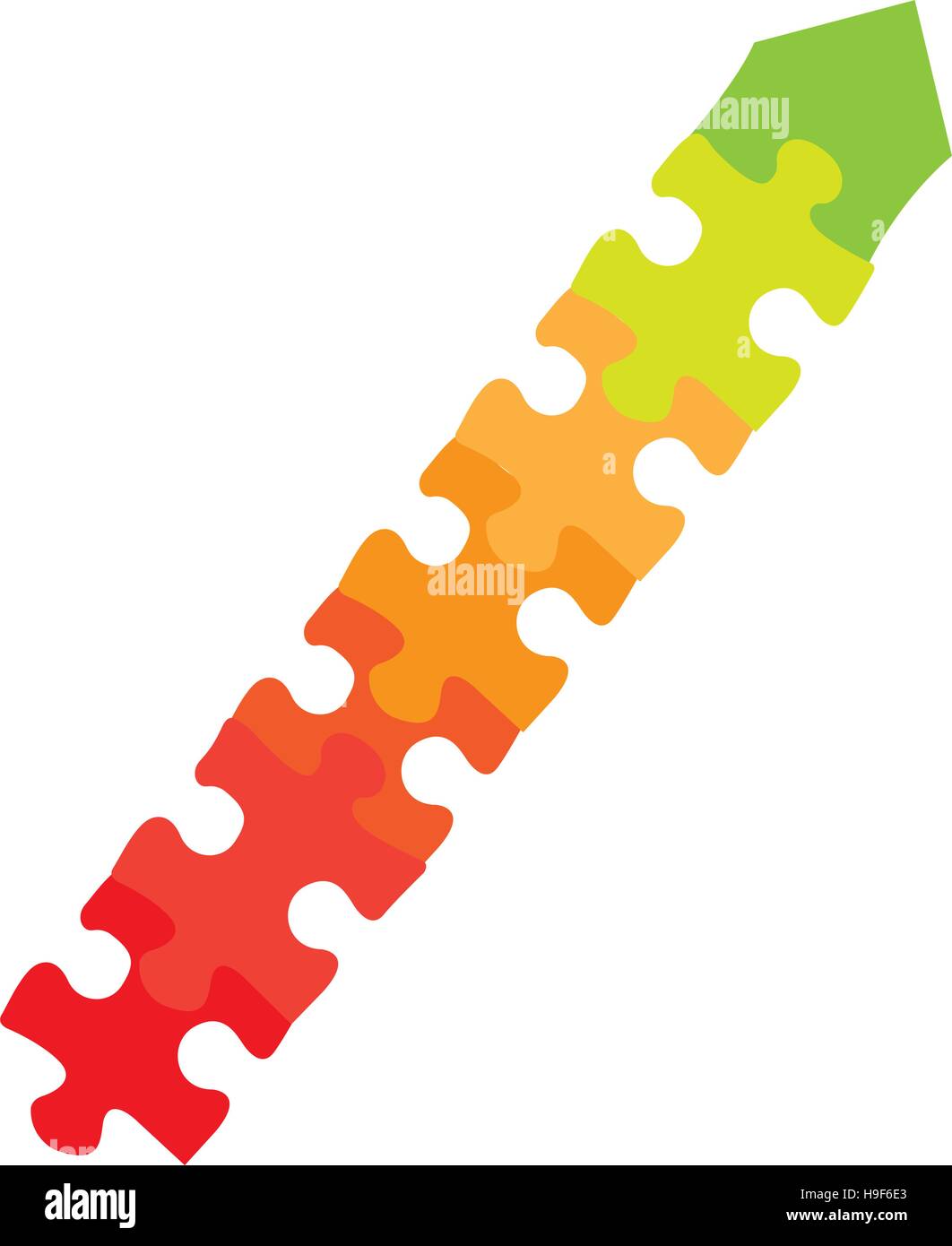 Isolated arrow composed by puzzle pieces, Vector illustration Stock Vector