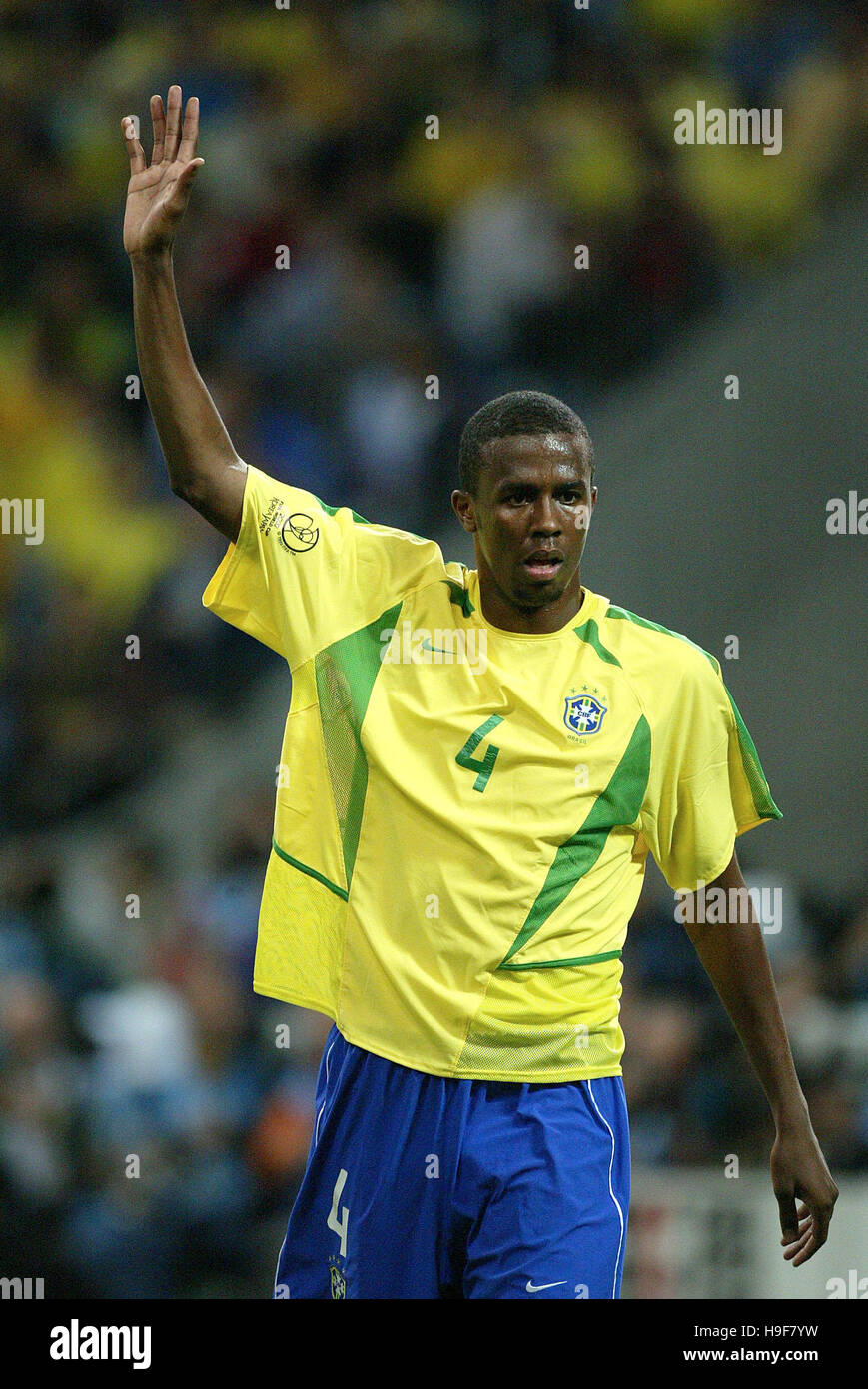 Roque Junior lines up for Brazil ahead of their 1-0 win over Jamaica, in a  friendly international at the Walkers Stadium, in Leicester Stock Photo -  Alamy