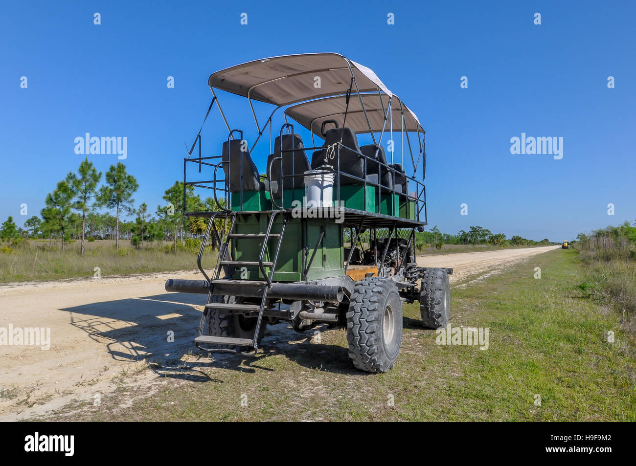 Swamp buggy for touring Big Cypress National Preserve in Florida, near Everglades National Park. Stock Photo