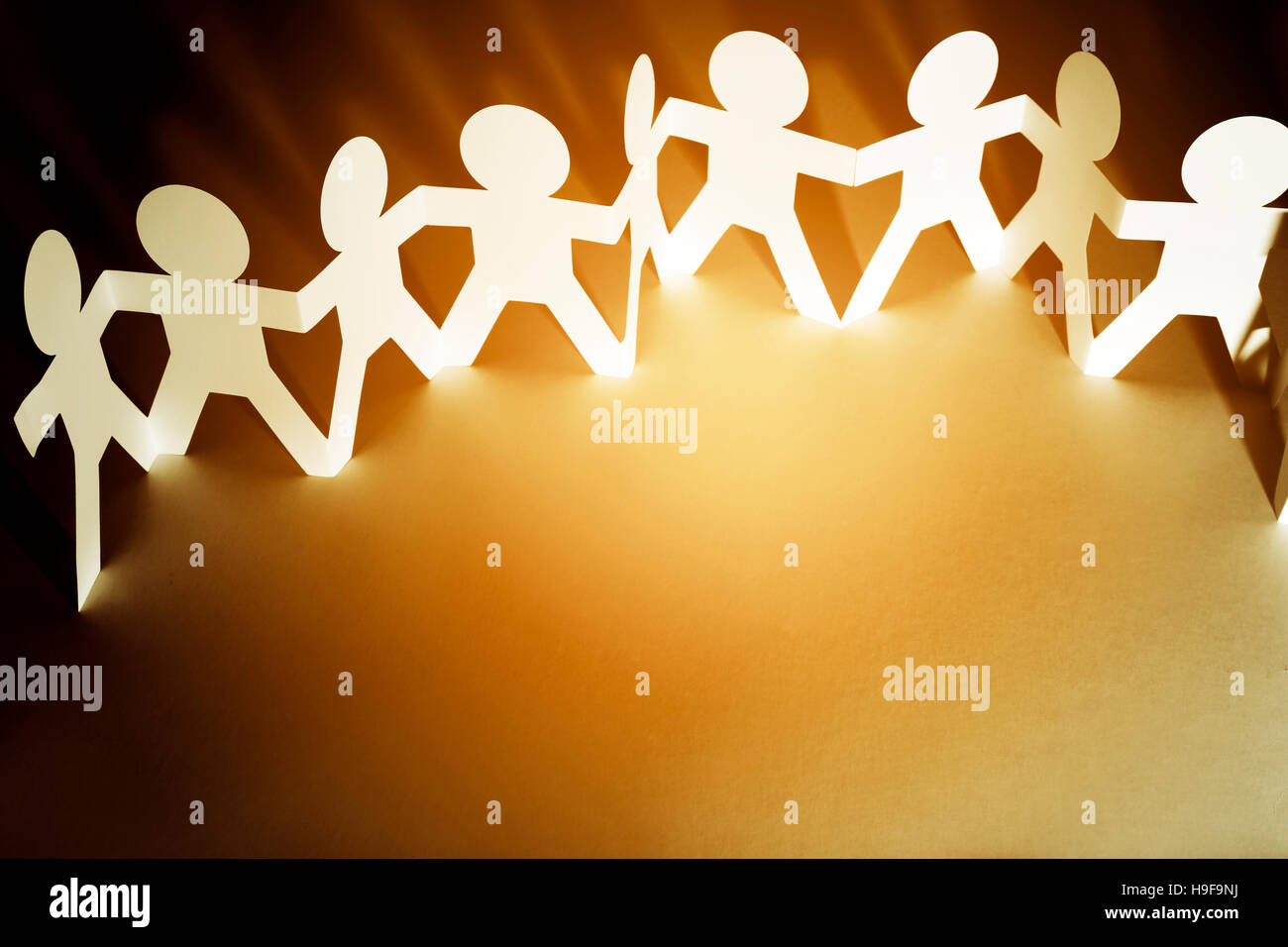 Team of paper doll people Stock Photo Alamy