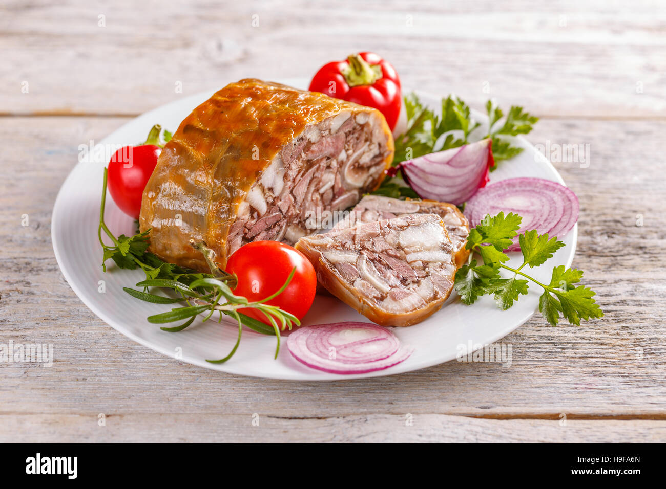 Pork head cheese Stock Photo Alamy