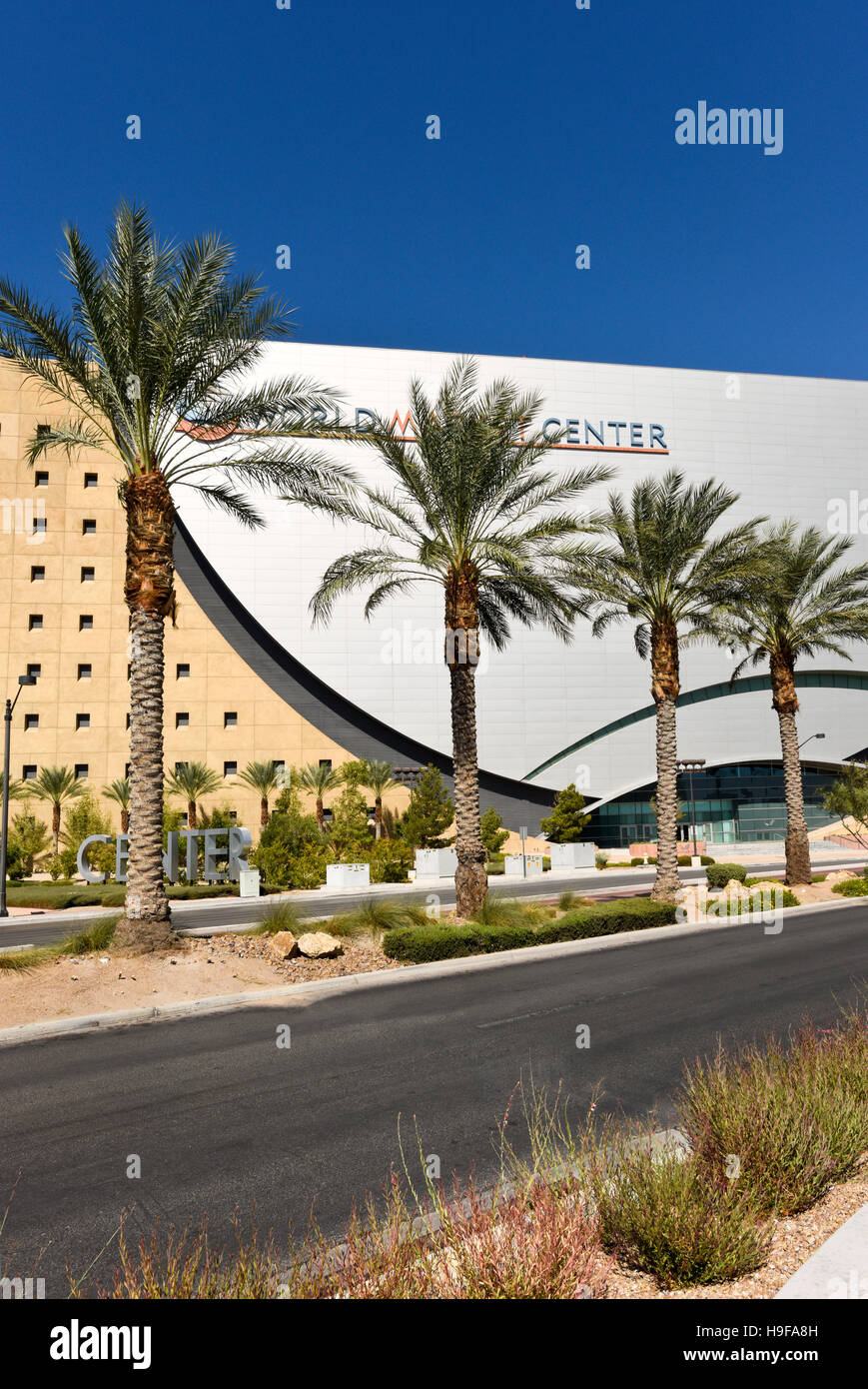 Exterior view of the World Market Center In Las Vegas, Nevada Stock