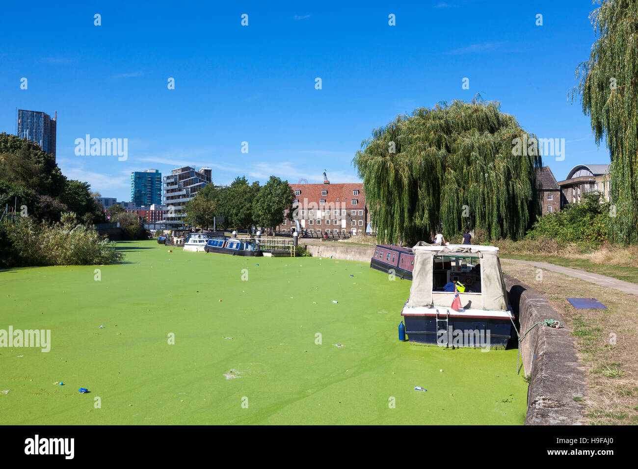 Limehouse Cut canal towards Stratford, London, UK Stock Photo Alamy