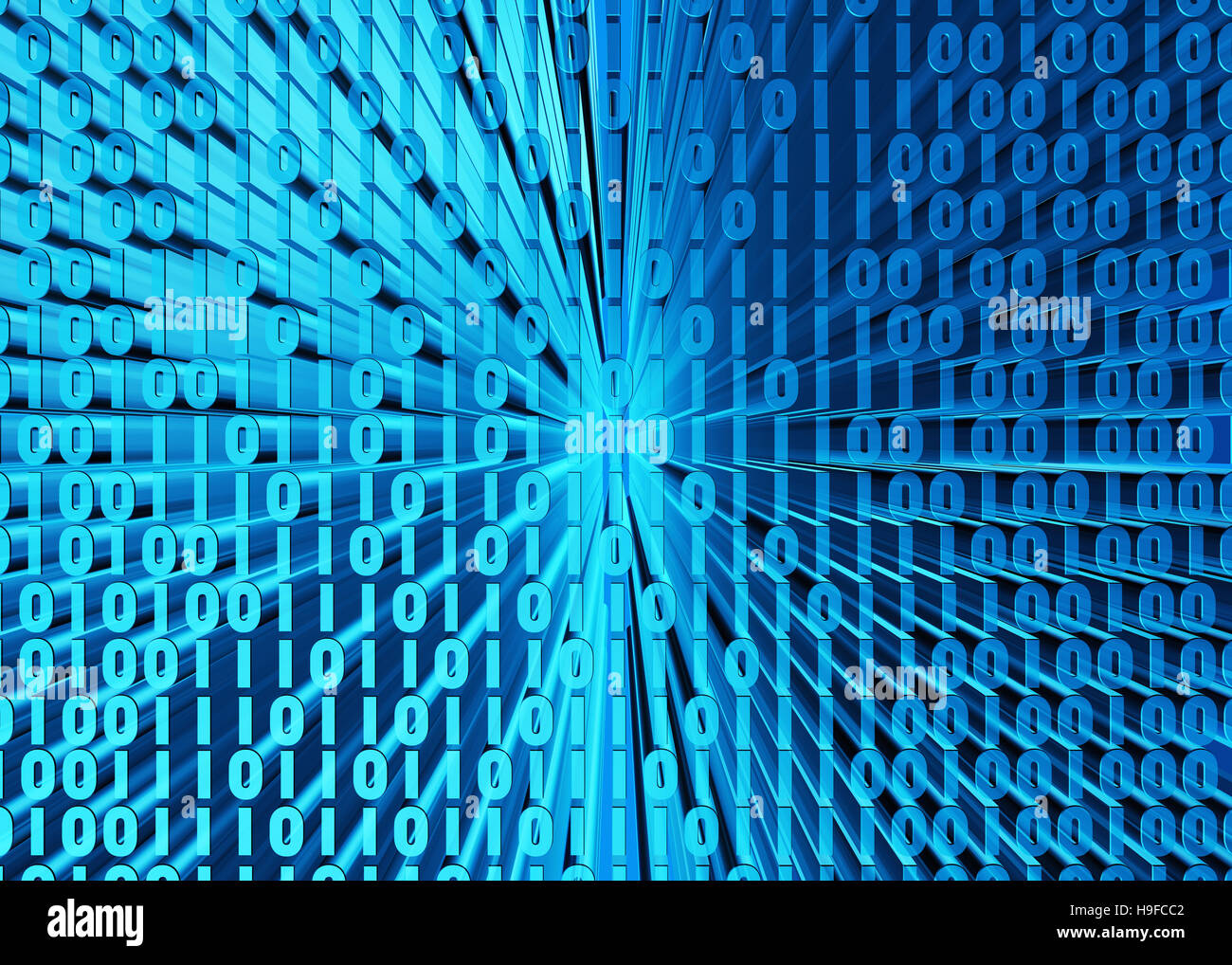 3D illustration of Binary digital code abstract background, digital ...