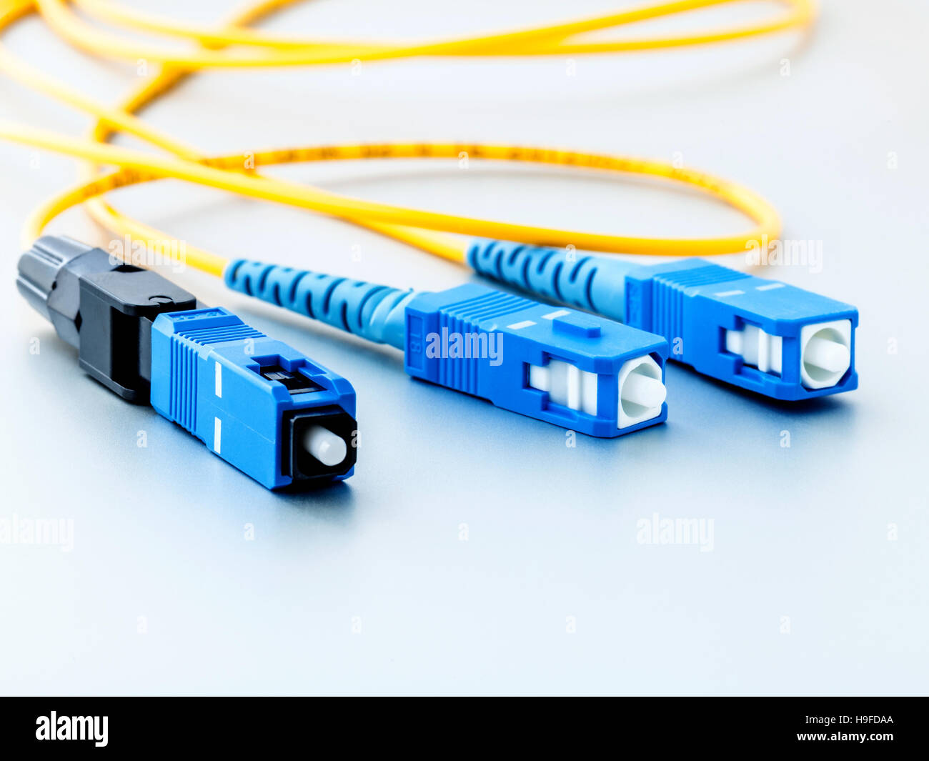Fiber Optics connectors symbolic photo for fast internet connect Stock Photo