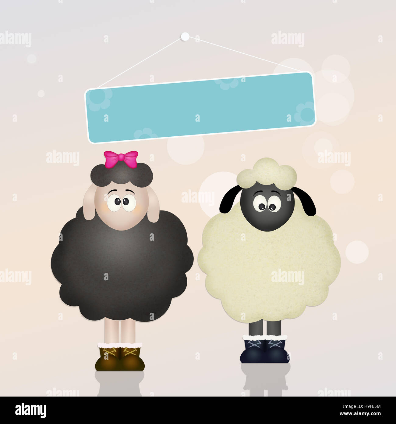 sheeps in love Stock Photo