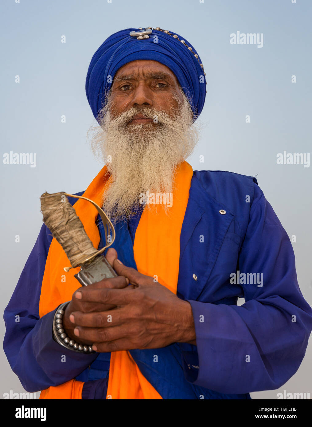 Sikh pilgrim in The Golden Temple Complex in the Sikh city of Amritsar