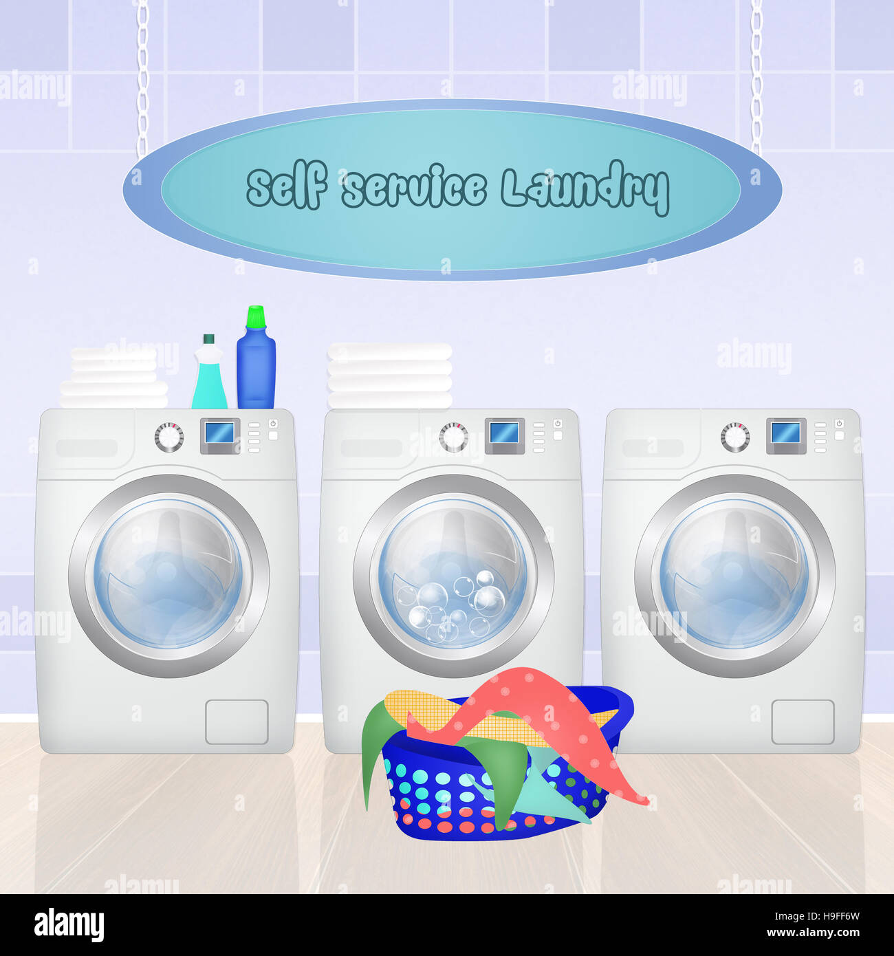 automatic laundry Stock Photo