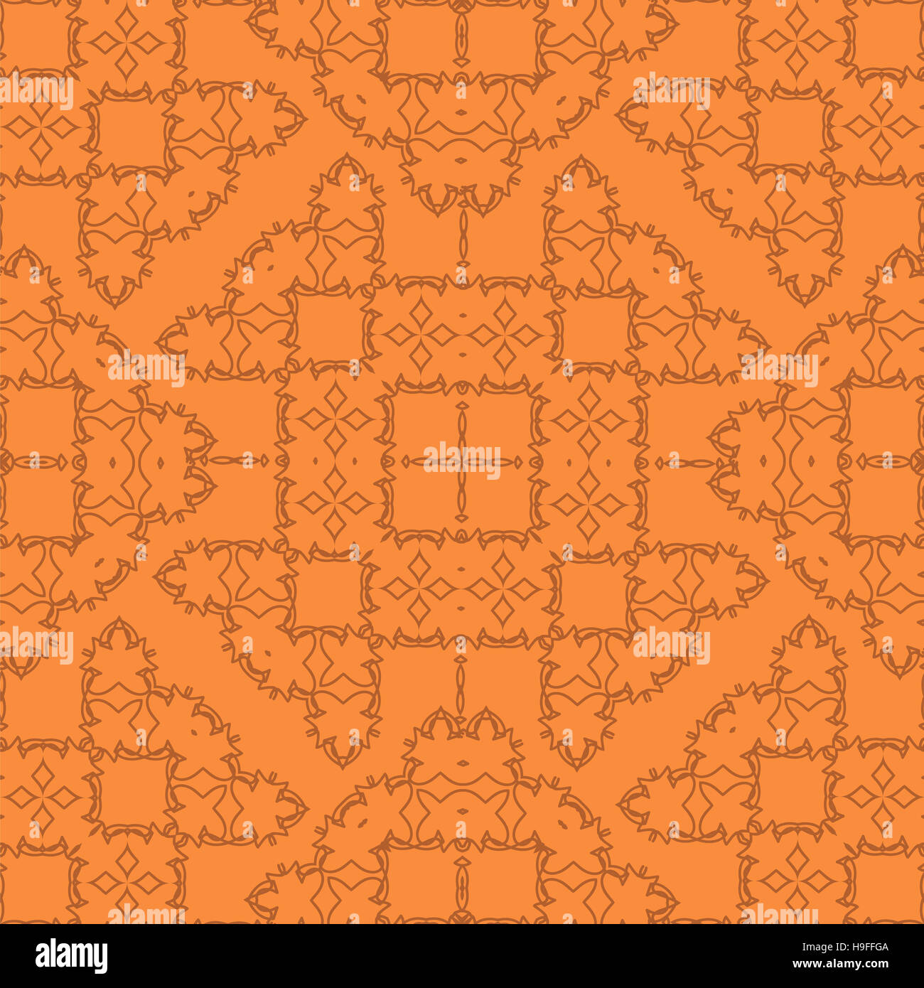 Orange Ornamental Seamless Line Pattern Stock Photo - Alamy