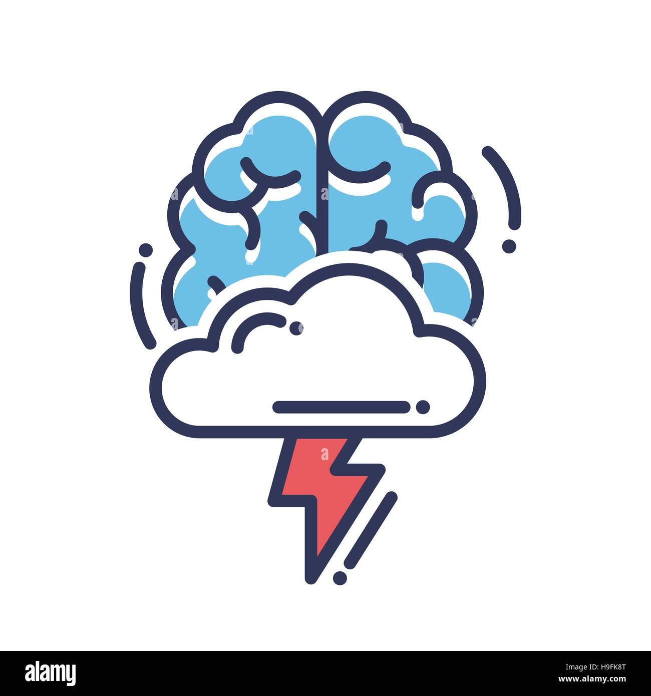 Brainstorming flat design single isolated icon Stock Vector Image & Art ...