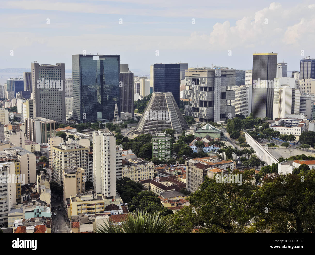 Brazil, City of Rio de Janeiro, City Center Skyline viewed from the ...