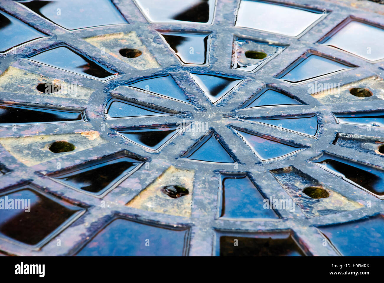 Manhole cover abstract Stock Photo