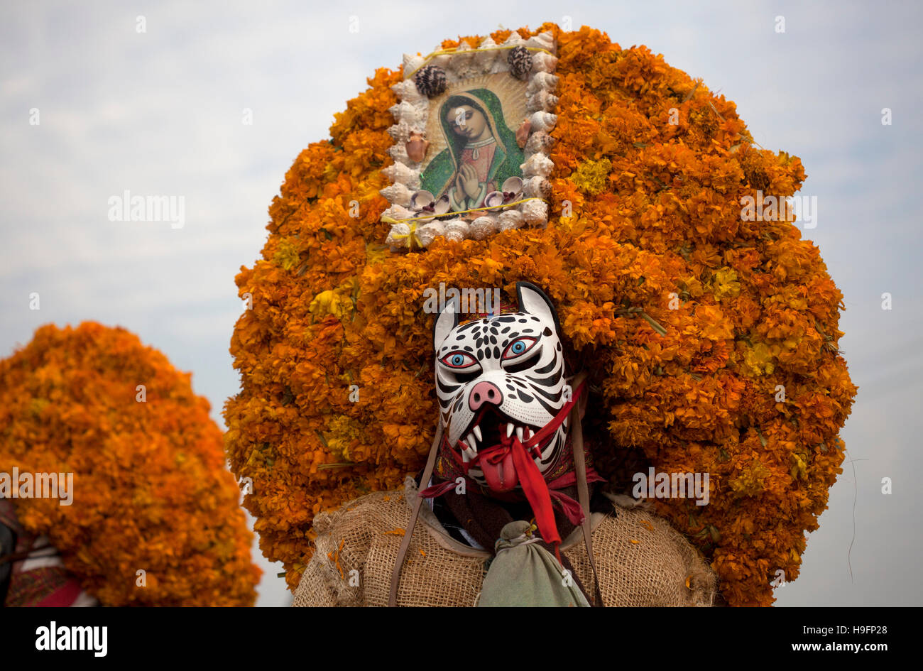 Tlacololeros de Carrizalillo dance during the annual pilgrimage to the Basilica of Our Lady of Guadalupe Stock Photo