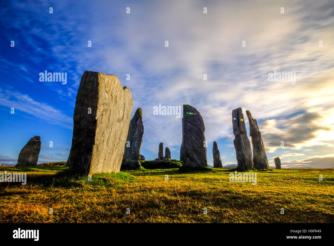 Callanish standing stones ancient history human humanity spirit spiritual stoneage bronze age neolithic archeology anthropology Stock Photo