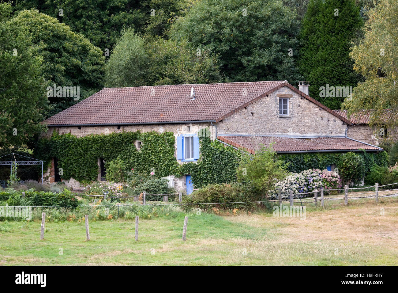 Rustic French house in the countryside. Stock Photo