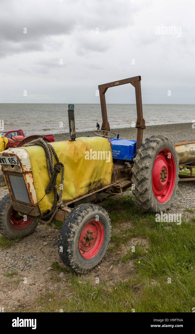 Lytham cockle tractors Stock Photo