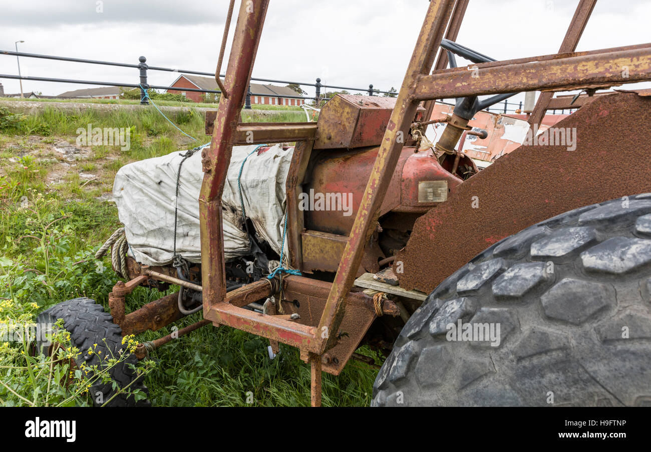 Lytham cockle tractors Stock Photo
