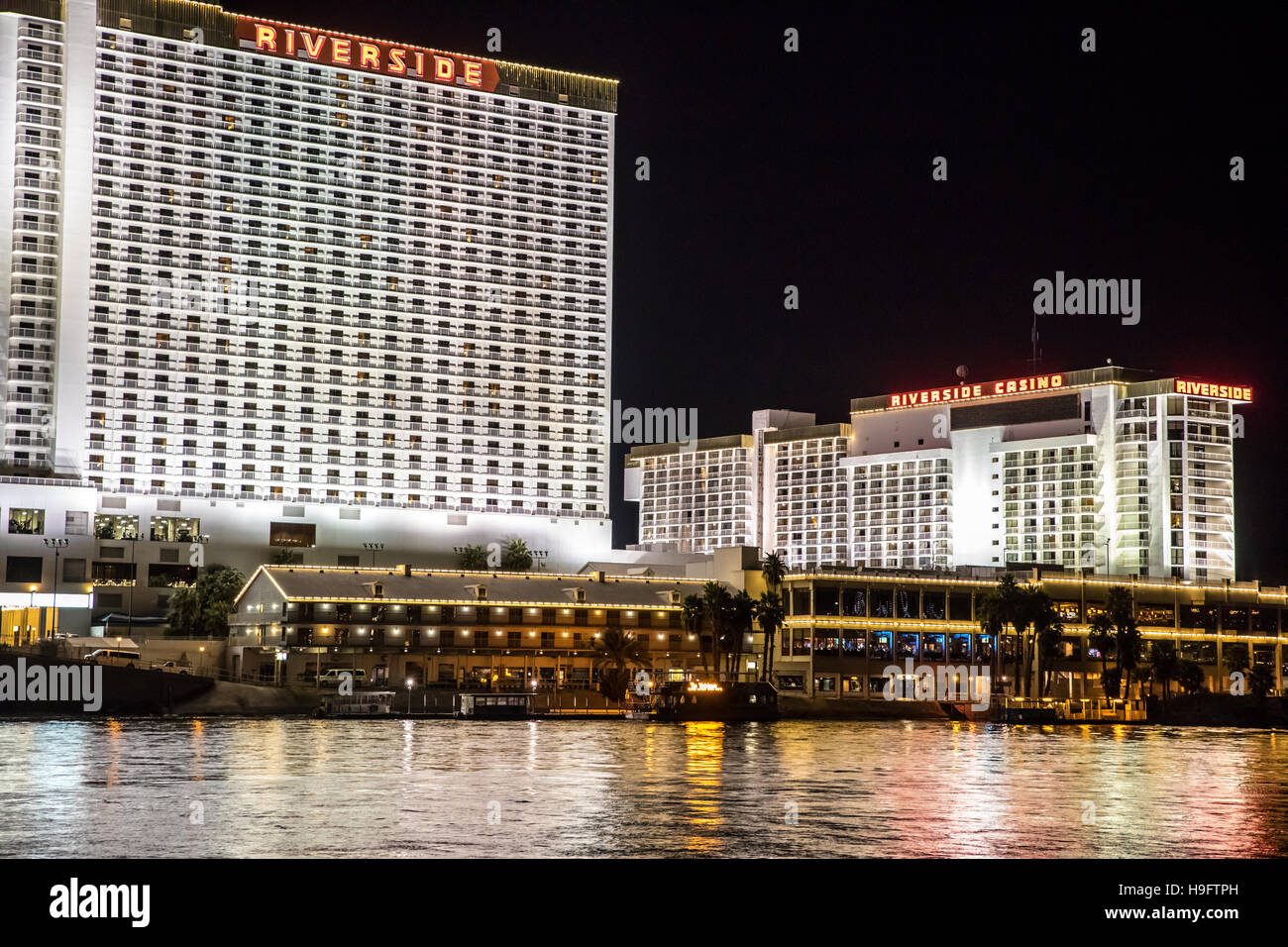 The Riverside Hotel Casino in Laughlin Nevada USA along the Colorado River Stock Photo