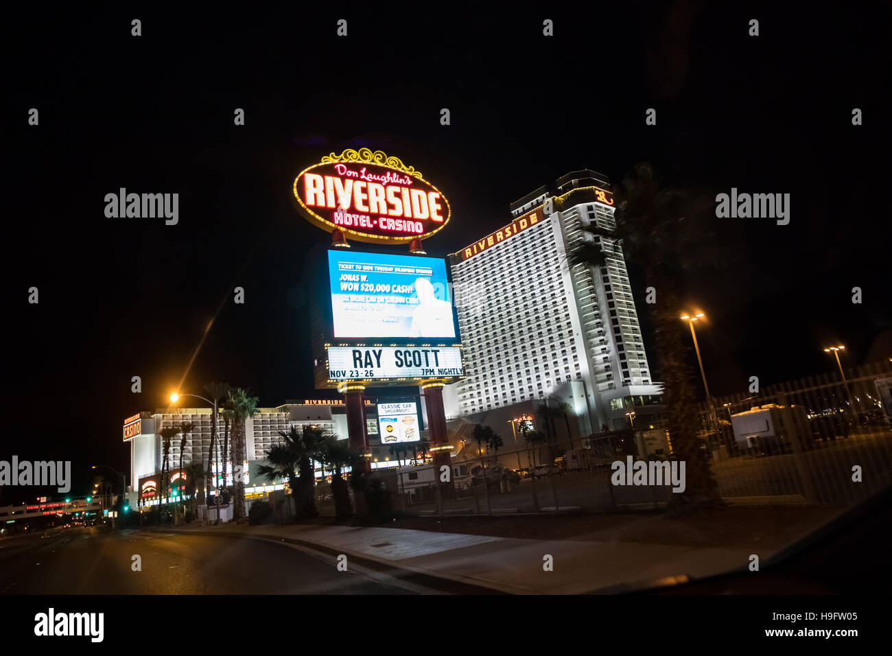 The Riverside Hotel Casino in Laughlin Nevada USA along the Colorado River Stock Photo