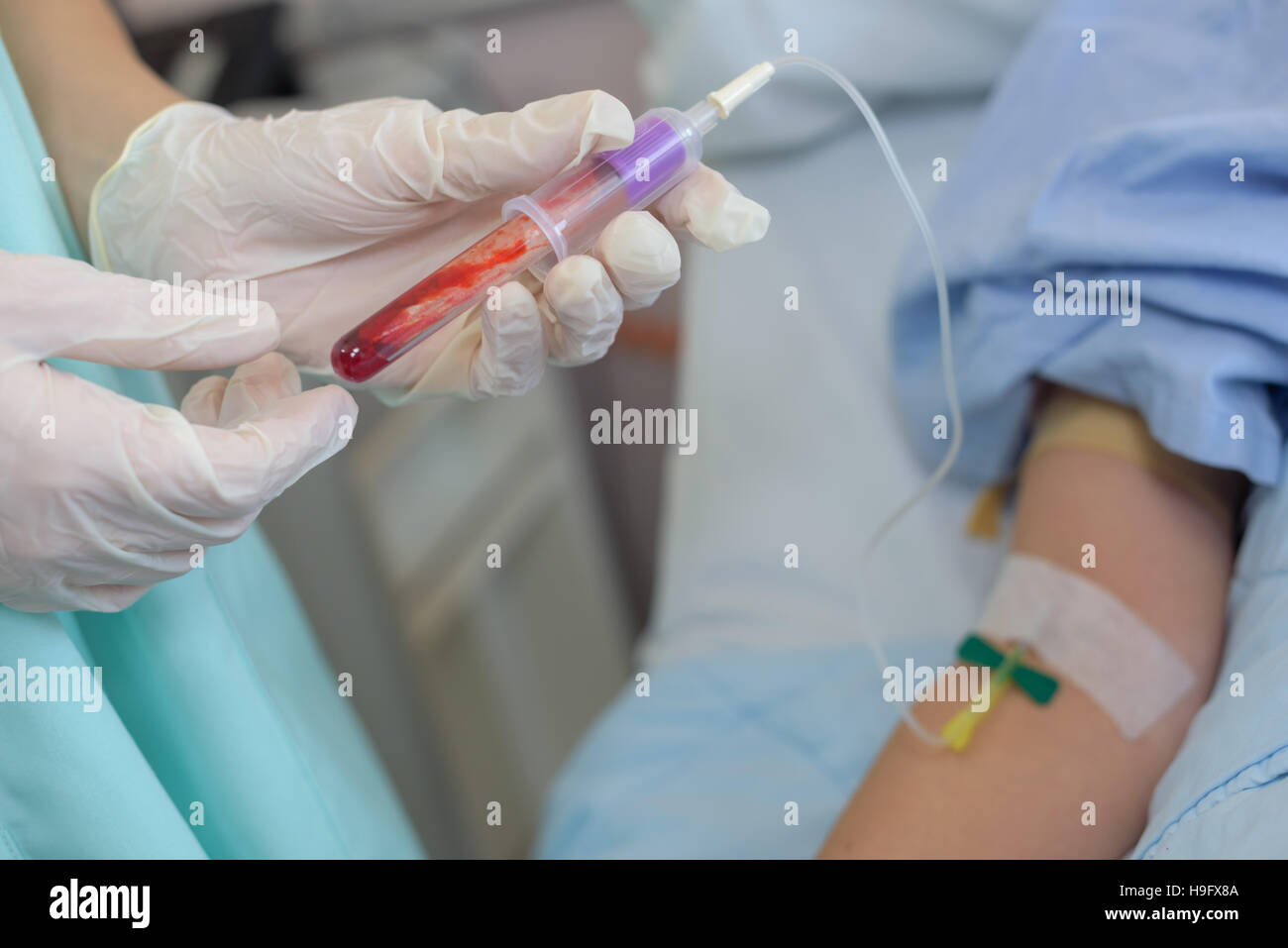taking blood sample Stock Photo Alamy