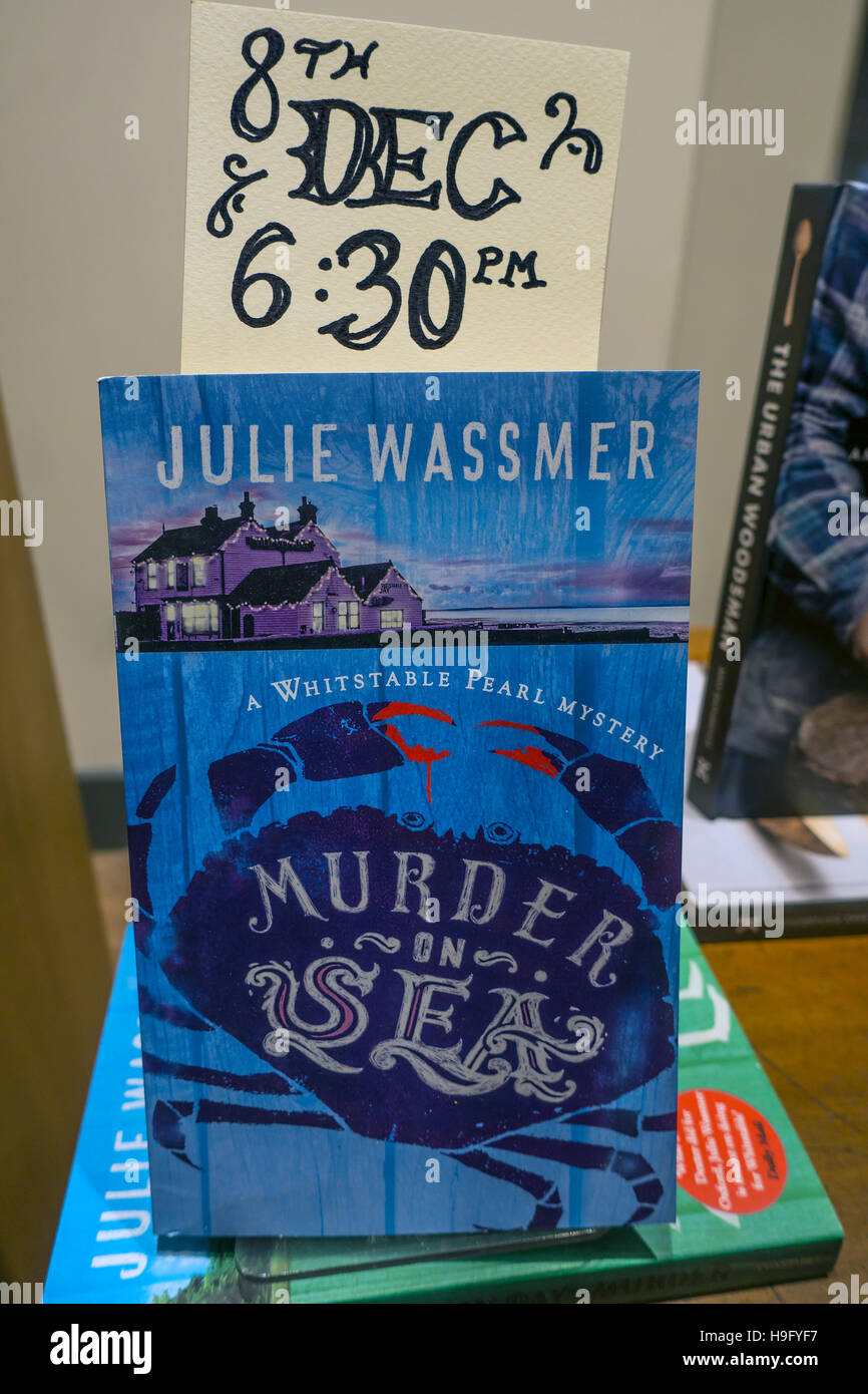 Book Launch Julie Wassmer  Murder on Sea  Waterstones Rose Lane Canterbury Kent Stock Photo