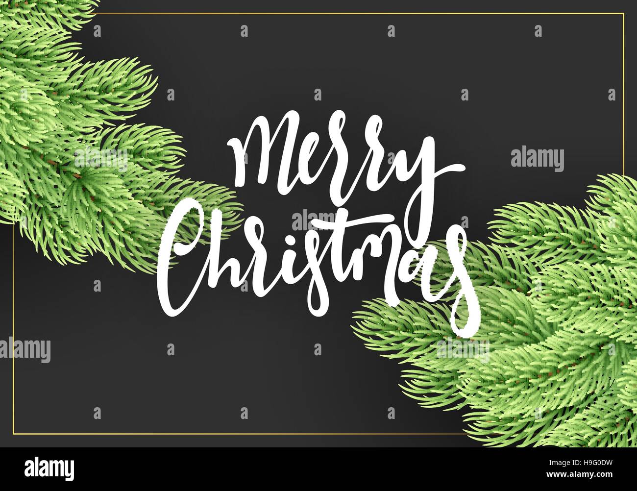 Merry Christmas and happy new year. Christmas background with fir ...